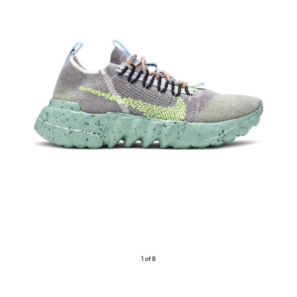 Nike Gray and Green Chunky Sole Sneakers